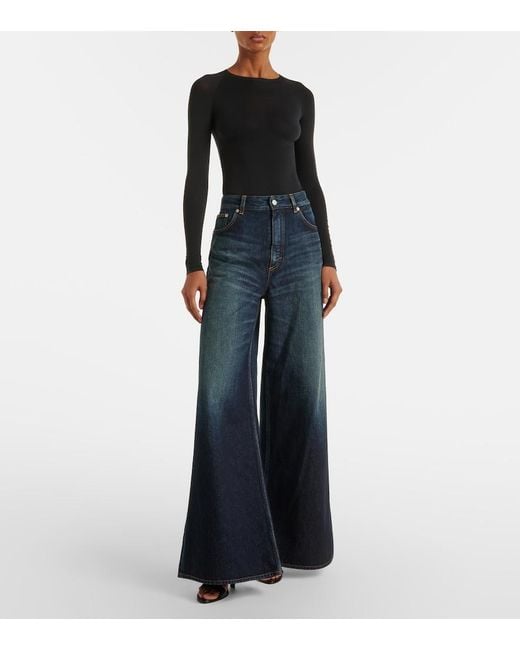Alaïa Blue Faded Wide-Leg Jeans