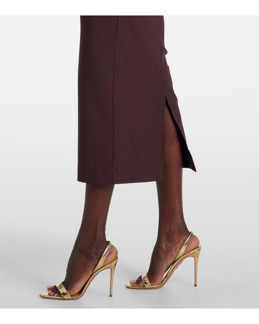 Nensi Dojaka Purple Asymmetric Silk Midi Dress
