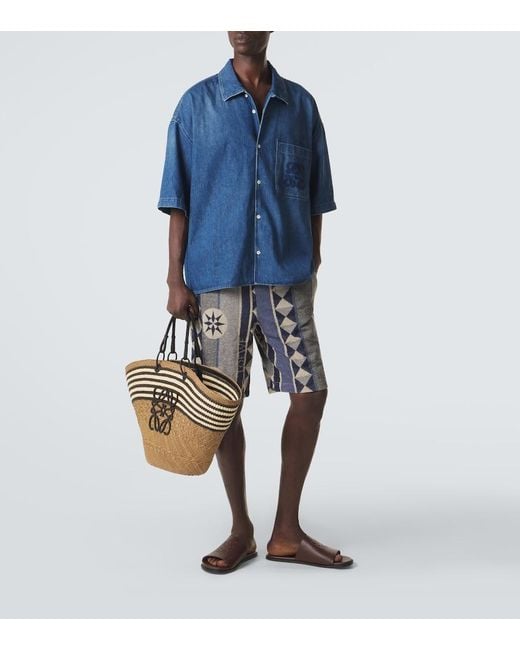 Loewe Blue Paula's Ibiza Denim Bowling Shirt for men