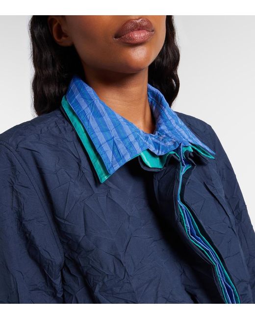 Loewe Blue Striped Technical Cotton-Blend Shirt Dress