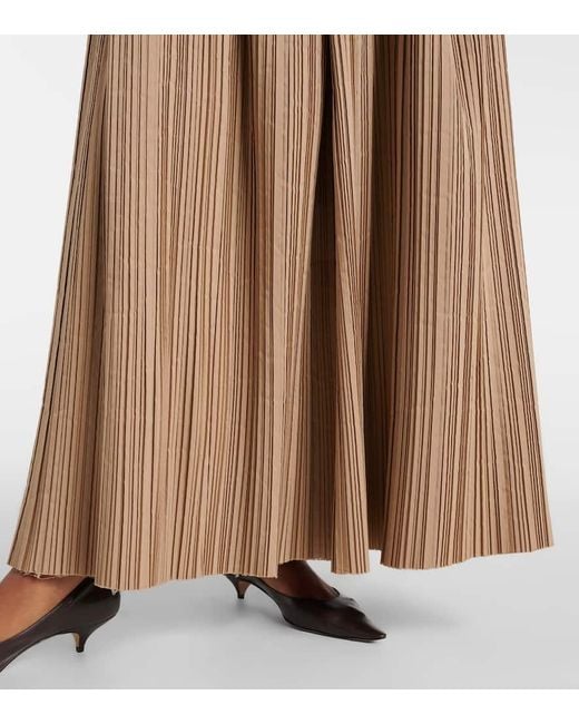 The Row Natural Cristel Pleated Poplin Bustier Gown