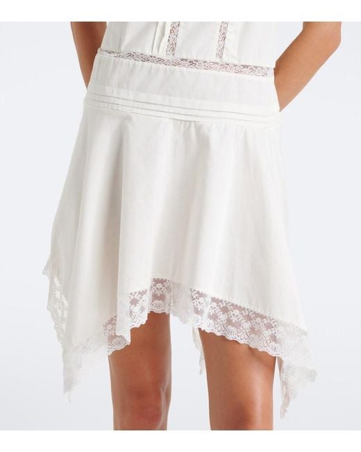 Staud White Corinna Embroidered Cotton Voile Minidress