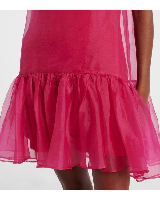 Jonathan Simkhai Pink Beaux Bow-Detail Organza Minidress