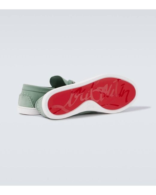 Christian Louboutin Slip-Ons Chambeliboat Aus Leder in Green für Herren