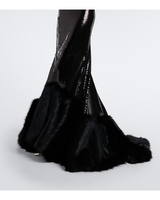 David Koma Black Sequined Gown