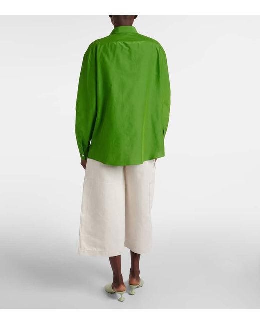 Loewe Double Layer Cuffed Cotton-blend Shirt in Green | Lyst