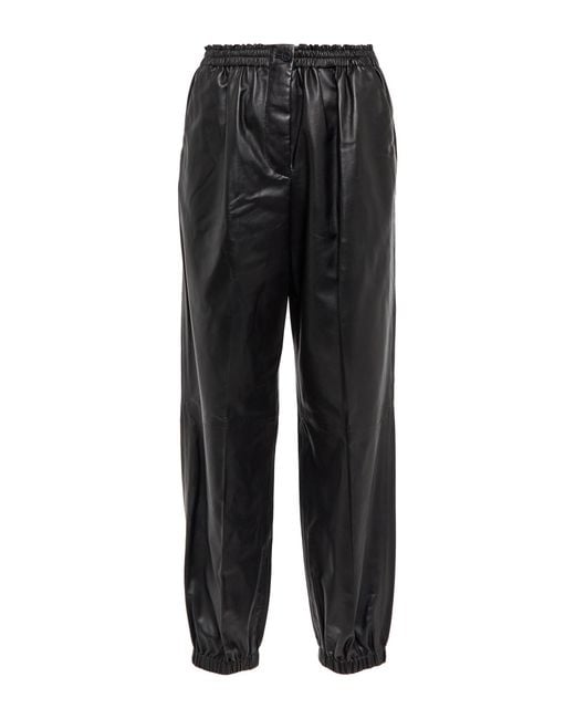 JOSEPH Viscount Tapered Leather Pants in Black | Lyst