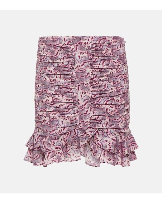 Minifalda Milendi de mezcla de seda Isabel Marant de color Purple
