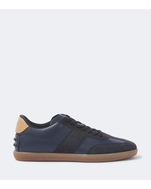 Tod's Blue Tabs Leather And Suede Sneakers for men