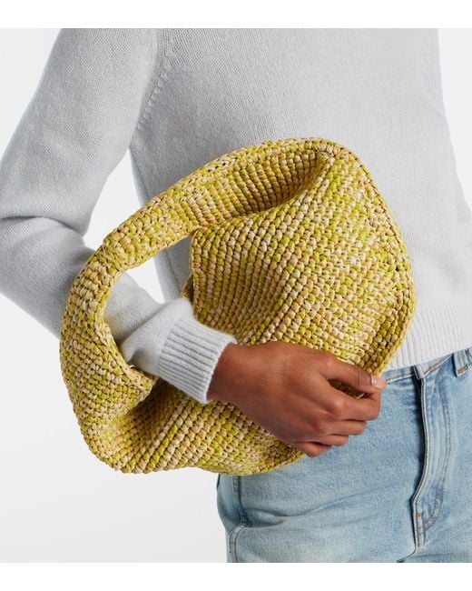 Khaite Yellow Olivia Medium Raffia Top-Handle Bag