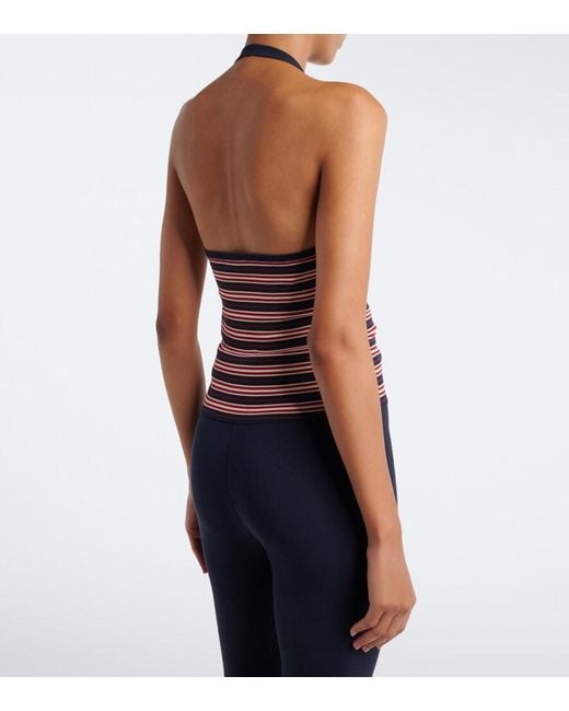 Faithfull The Brand Red Dorris Striped Cotton-Blend Top