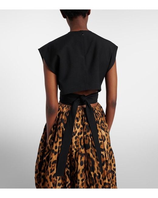 Alaïa Black Belted Wool Top