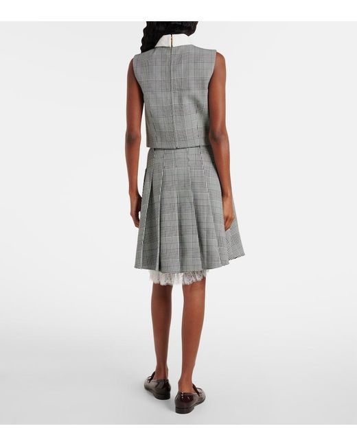 Top A Cuadros Principe De Gales Self-Portrait de color Gray