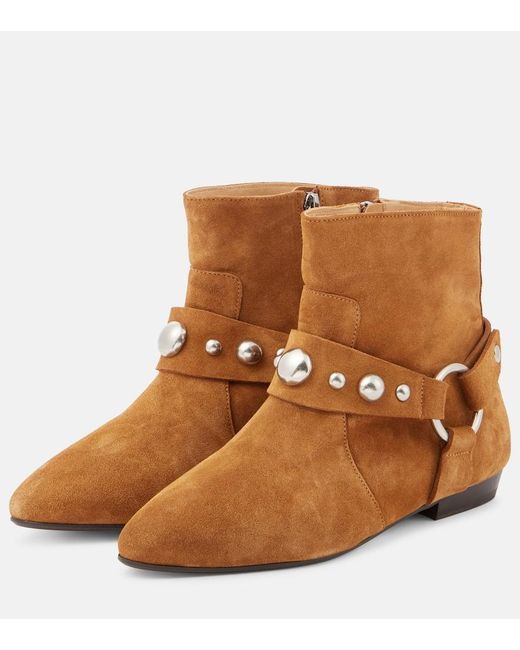 Isabel Marant Brown Siago Low Heels Ankle Boots