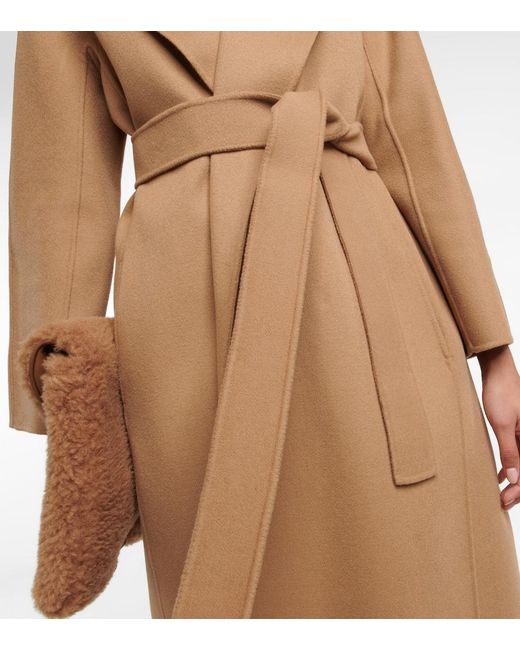 Max Mara Brown Messi Belted Virgin-Wool Coat