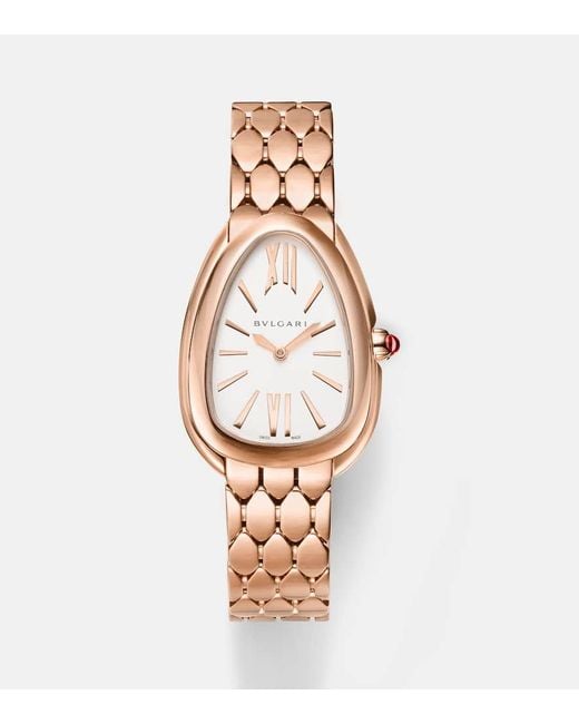BVLGARI Metallic Uhr Serpenti Seduttori Aus 18Kt Rosegold Mit Rubellit