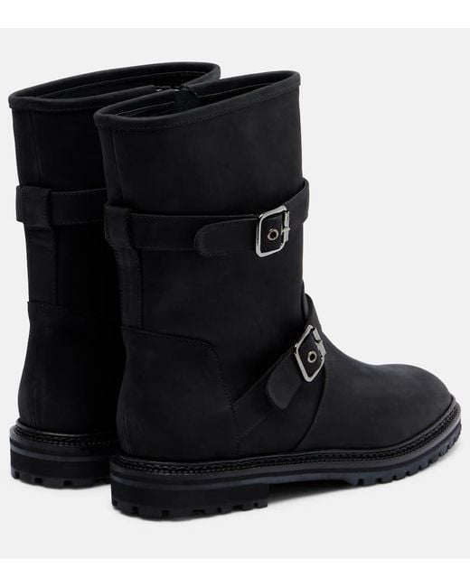 Manolo Blahnik Black Sulaltrosa Leather Biker Boots