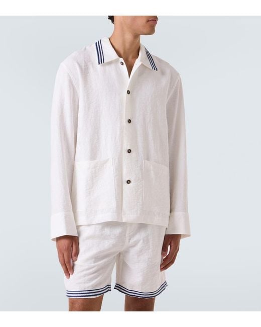 Sobrecamisa Bordada Commas de hombre de color White