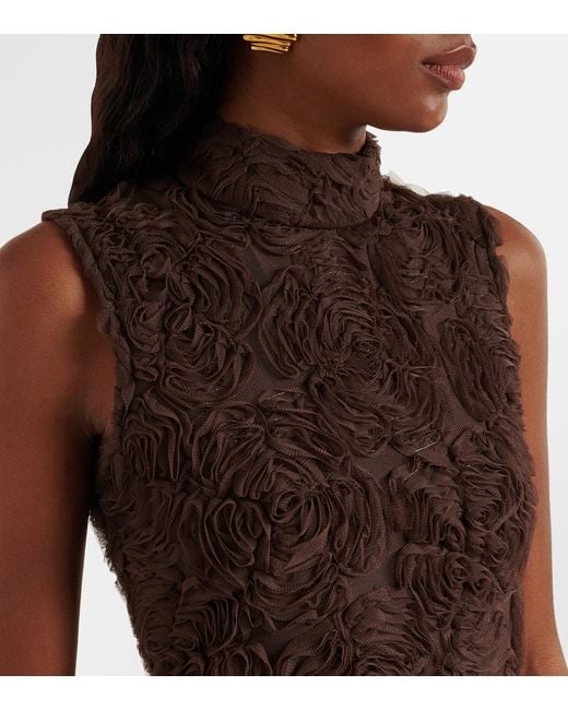ROTATE BIRGER CHRISTENSEN Brown Maxikleid Aus Crepe