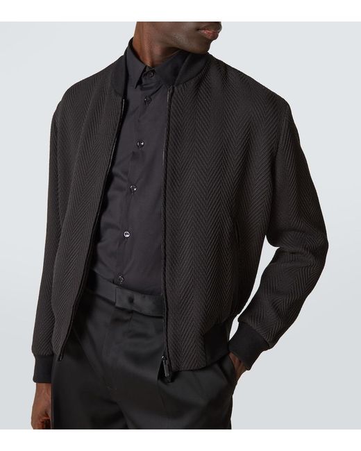 Giorgio Armani Blue Cotton-Blend Poplin Shirt for men