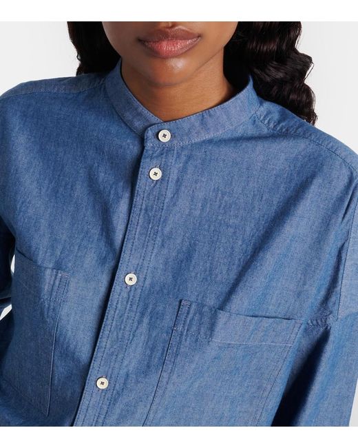 Loro Piana Blue Gyles Cotton Chambray Shirt