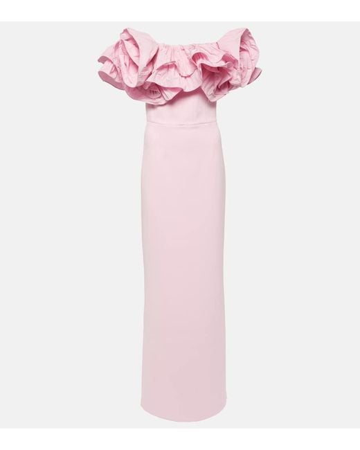 Rebecca Vallance Pink Off-Shoulder-Robe Jenna aus Crepe
