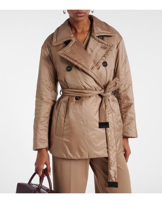 Max Mara Brown The Cube Calla Padded Canvas Jacket