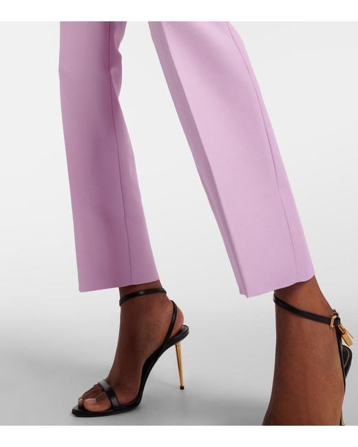 Tom Ford Pink Wool-Blend Slim Pants