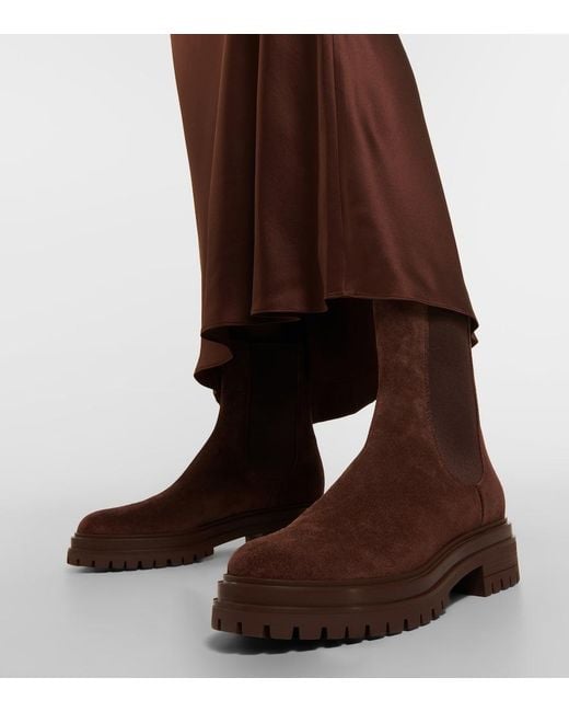 Gianvito Rossi Brown Chester Suede Chelsea Boots