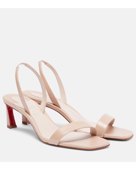 Christian Louboutin Pink O Condora 55 Leather Slingback Sandal