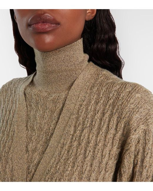 Loro Piana Natural Bihar Cable-Knit Cardigan