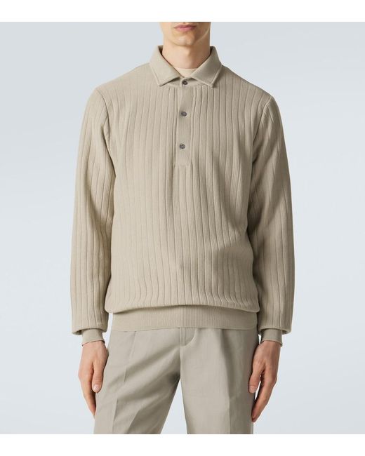 Lardini Natural Cotton Polo Sweater for men