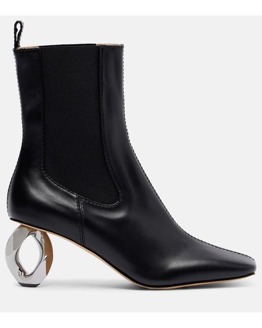 J.W. Anderson Black Chain Leather Ankle Boots