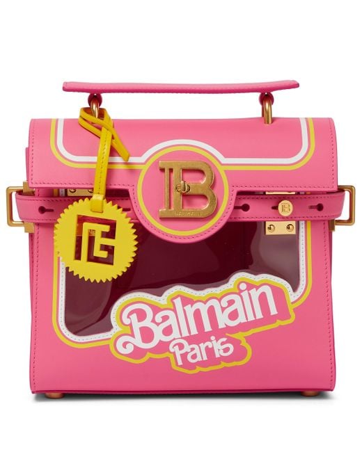 Balmain Pink X Barbie® Schultertasche B-Buzz 23 aus Leder