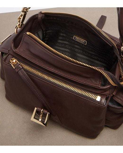 Prada Brown Explore Medium Leather Shoulder Bag