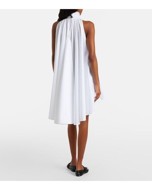 Givenchy White Pleated Cotton Poplin Minidress
