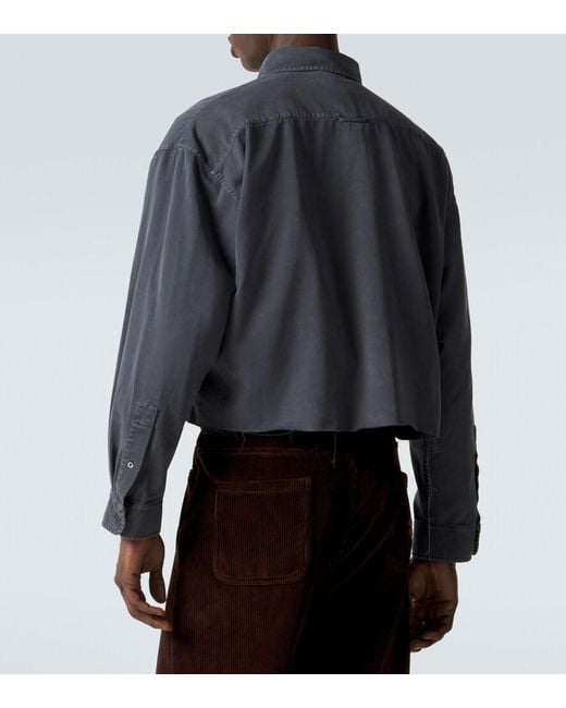 Miu Miu Blue Logo Denim Shirt for men