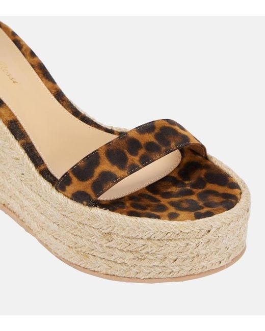 Gianvito Rossi Natural Portofino Suede Espadrille Wedges