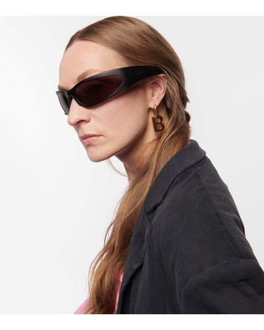 Balenciaga Brown Reverse Xpander Oval Sunglasses