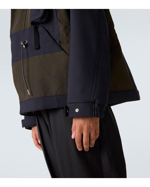 Sacai Black Colorblocked Technical Jacket for men