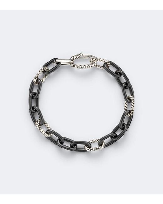 David Yurman Metallic Dy Madison Titanium And Sterling Chain Bracelet for men