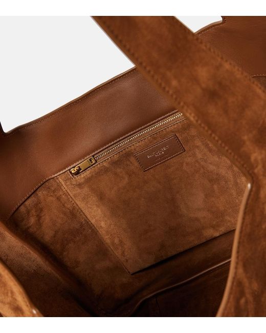 Saint Laurent Brown Le 5 A 7 Bea Suede Tote Bag
