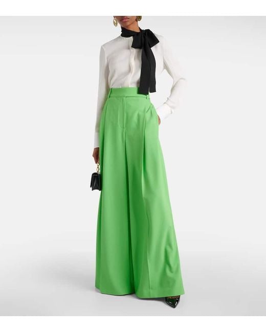 Alexandre Vauthier Green Weite High-Rise-Hose