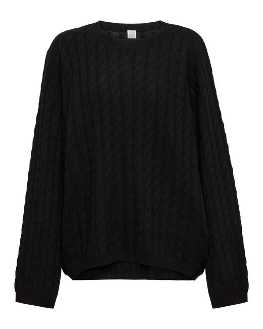 Totême Toteme Cashmere Cableknit Sweater in Black Lyst