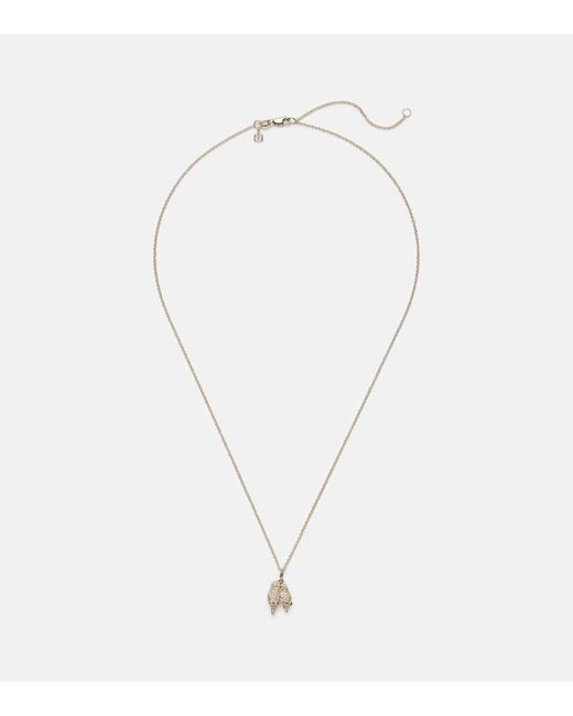 Sydney Evan Metallic Lovebirds 14Kt Necklace With Diamonds