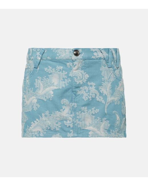 Vivienne Westwood Blue Foam Jacquard Denim Miniskirt
