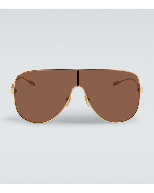 Gucci Brown Mask Frame Sunglasses for men