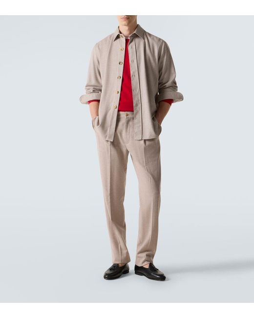 Rubinacci Natural Virgin Wool Shirt for men
