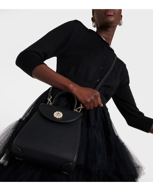 Simone Rocha Black Valentine Mini Leather Tote Bag