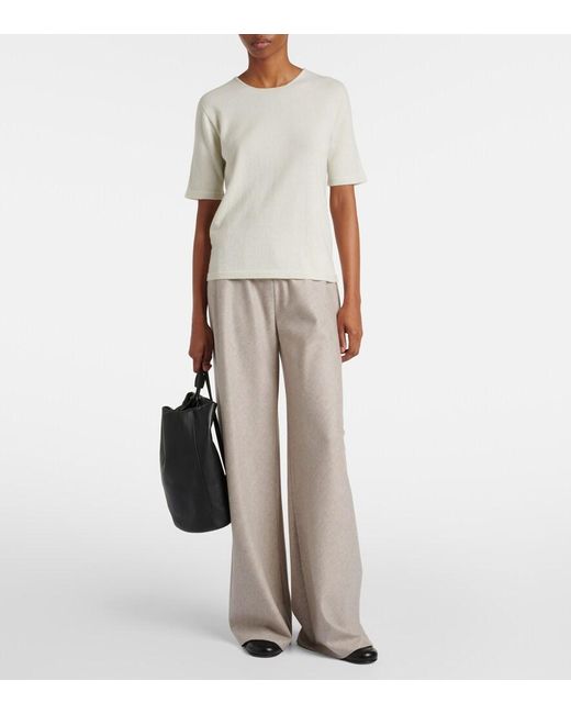 The Row White Ipar Cashmere Top